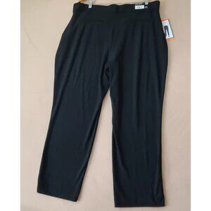 Hilary Radley Stretch Pull On Dress Pant Built In Tummy Control Black XXL NWT